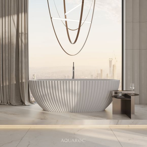 Bijou Freestanding Fluted Stone Bath 1750mm